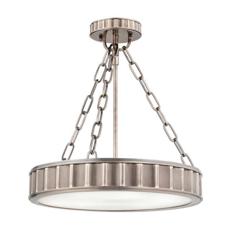 Hudson Valley 901-HN Middlebury Three Light Semi Flush Mount, Historic Nickel