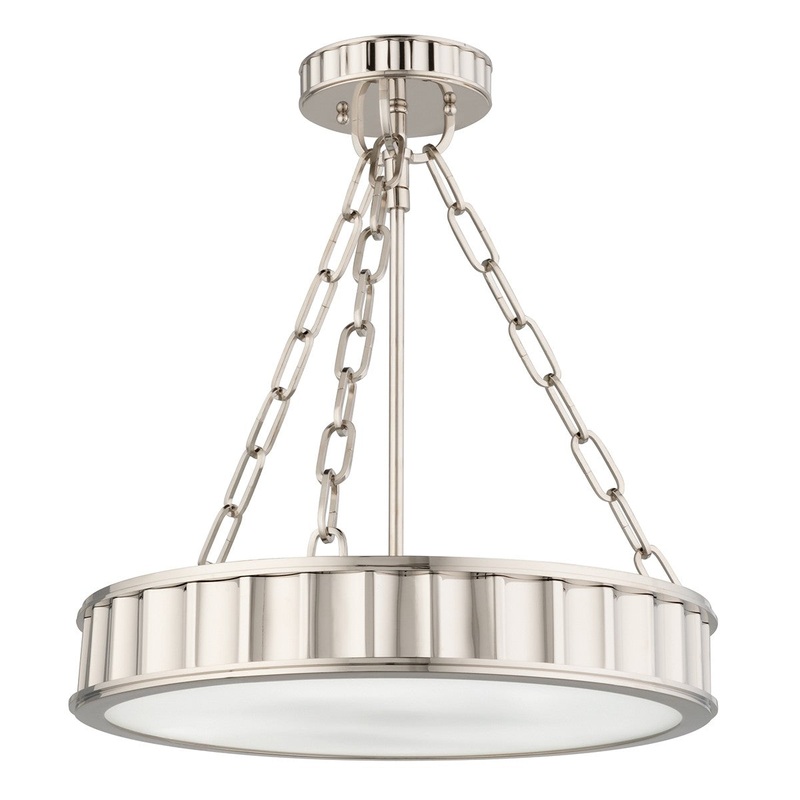 Hudson Valley 901-PN Middlebury Three Light Semi Flush Mount, Polished Nickel