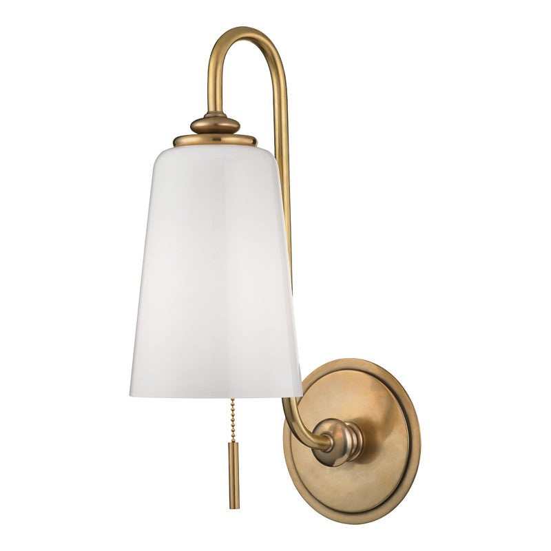 Hudson Valley 9011-AGB Glover One Light Wall Sconce, Aged Brass