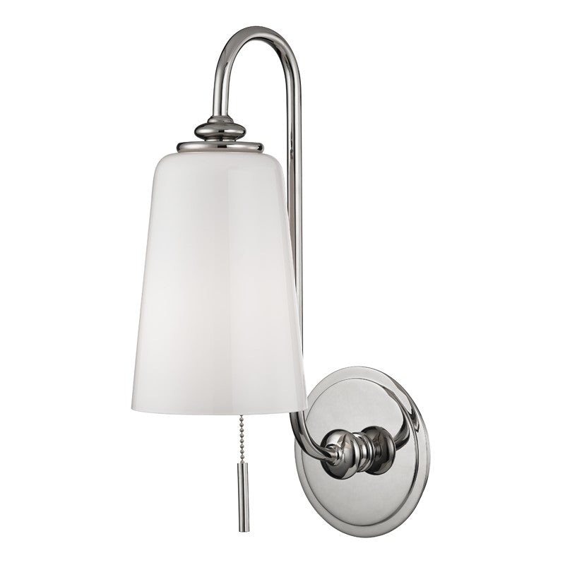 Hudson Valley 9011-PN Glover One Light Wall Sconce, Polished Nickel (Discontinued)