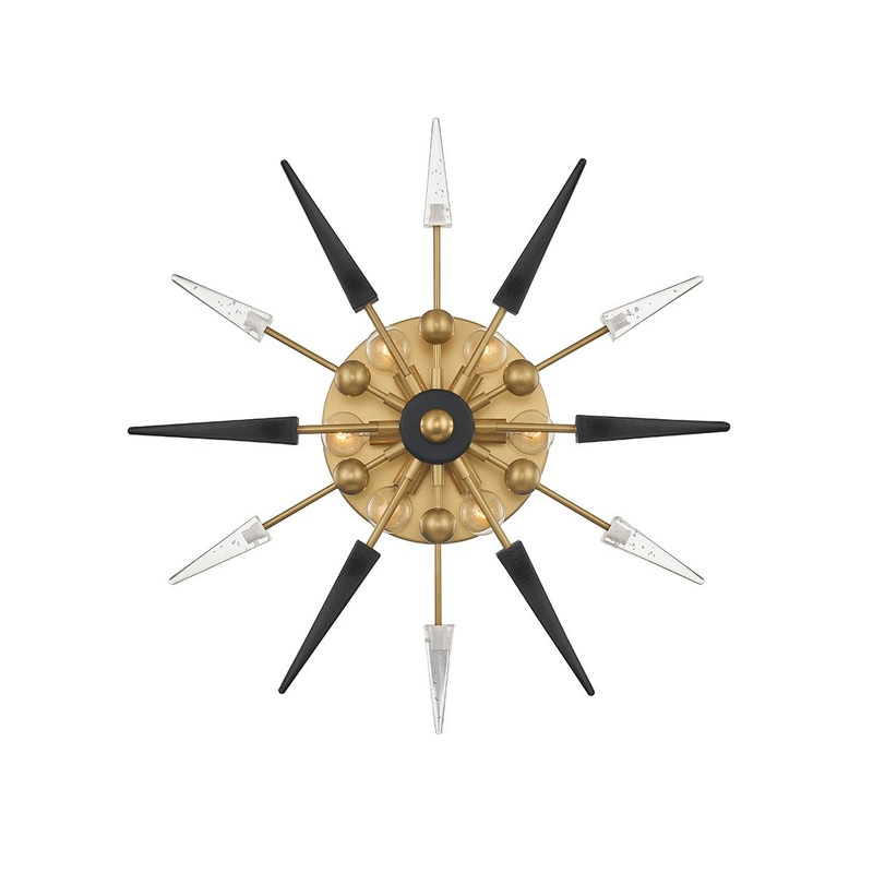 Hudson Valley 9024-AGB Sparta Six Light Wall Sconce, Aged Brass (Discontinued)
