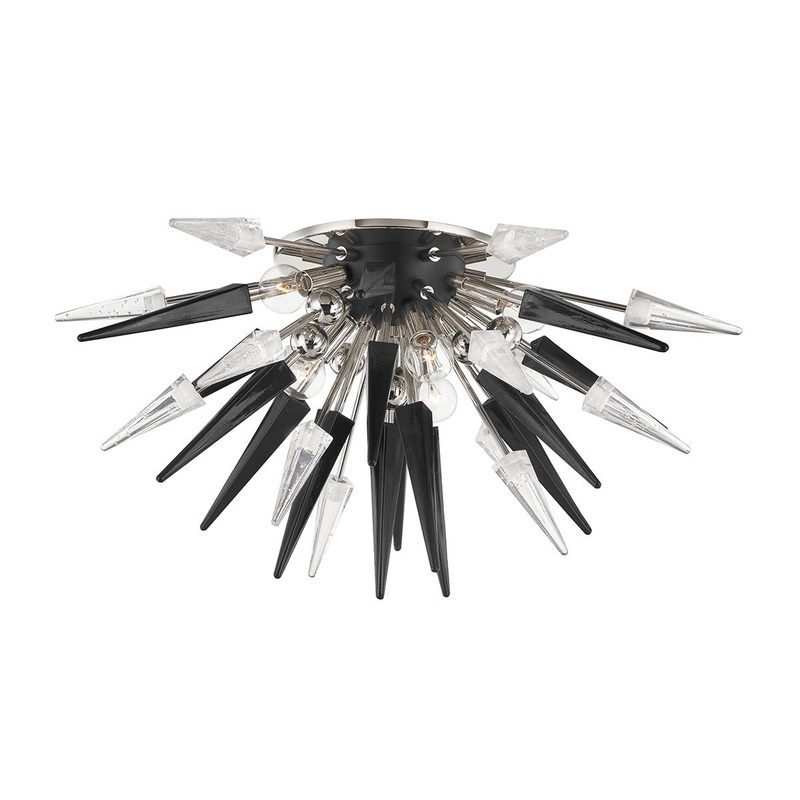 Hudson Valley 9027-PN Sparta Six Light Semi Flush Mount, Polished Nickel (Discontinued)