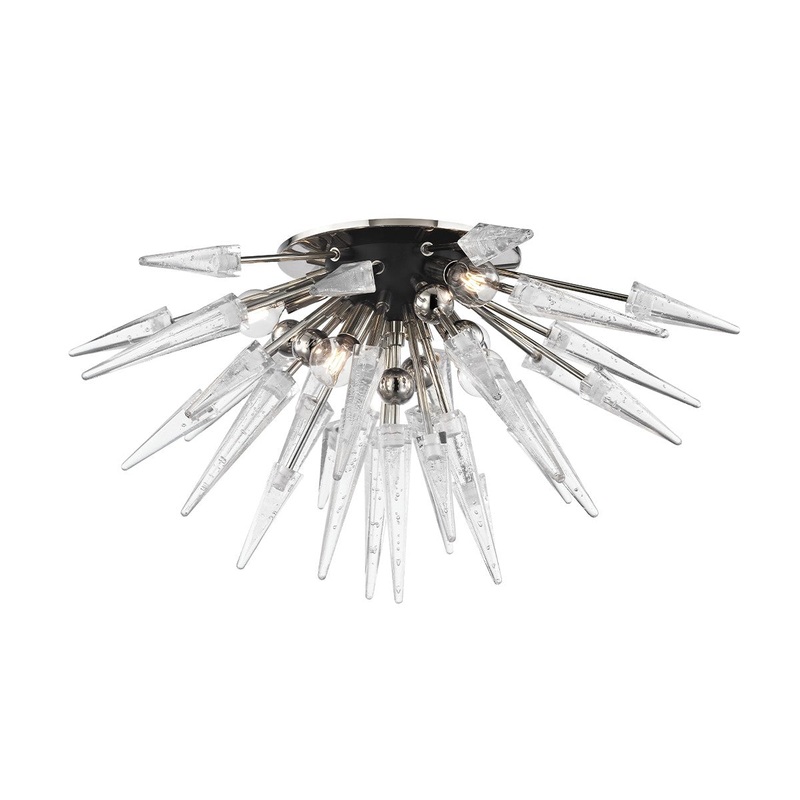 Hudson Valley 9028-PN Sparta Six Light Semi Flush Mount, Polished Nickel (Discontinued)
