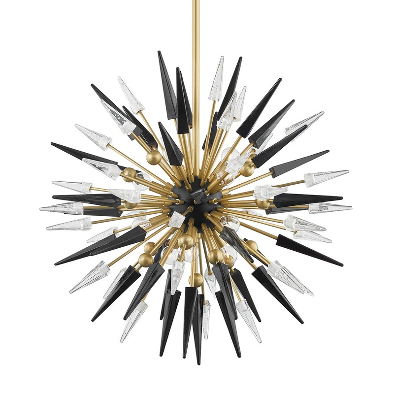 Hudson Valley 9031-AGB Sparta 12 Light Chandelier, Aged Brass