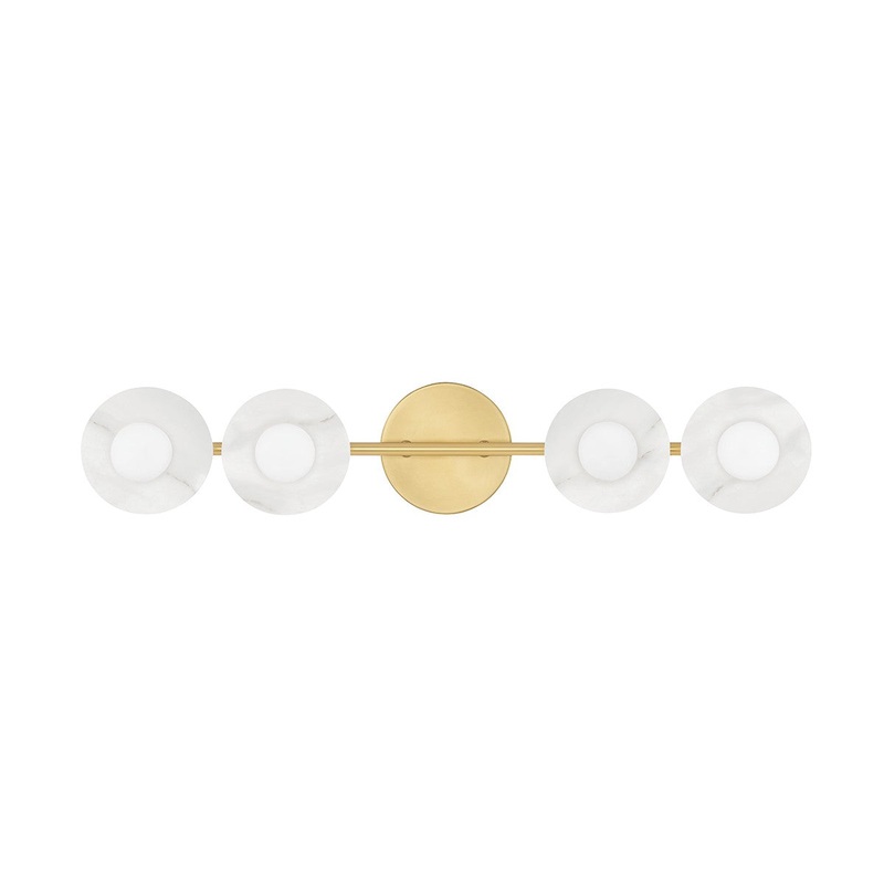 Hudson Valley 9204-AGB Elmont Four Light Bath Bracket, Aged Brass