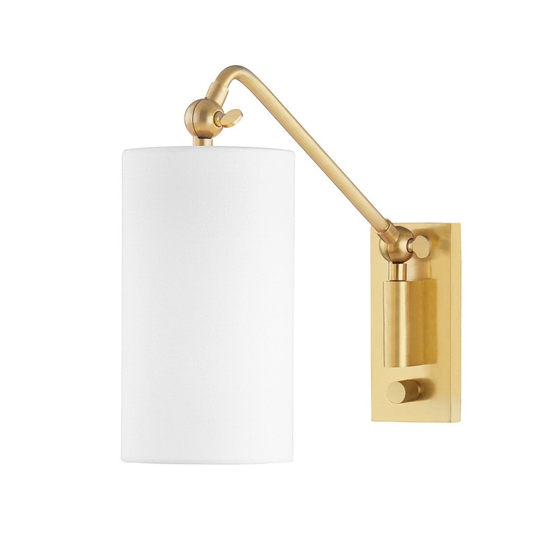 Hudson Valley 9301-AGB Wayne One Light Wall Sconce, Aged Brass