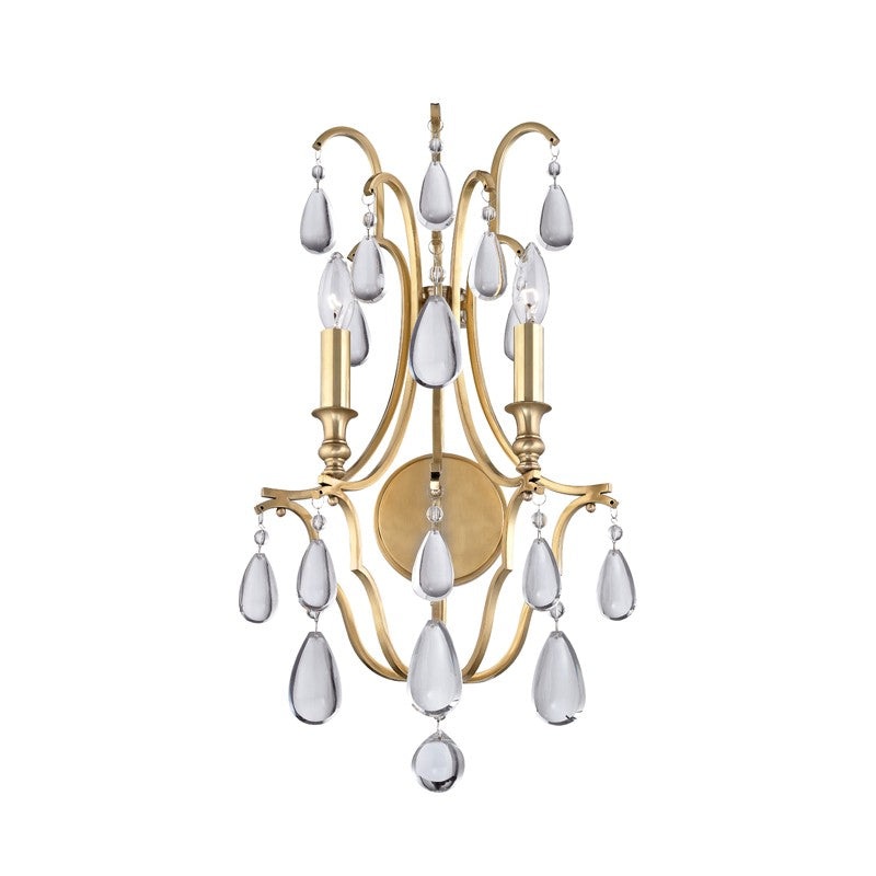 Hudson Valley 9302-AGB Crawford Two Light Wall Sconce, Aged Brass (Discontinued)