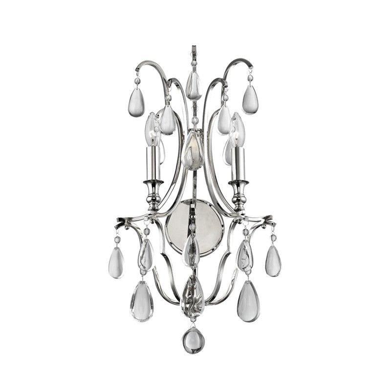 Hudson Valley 9302-PN Crawford Two Light Wall Sconce, Polished Nickel (Discontinued)