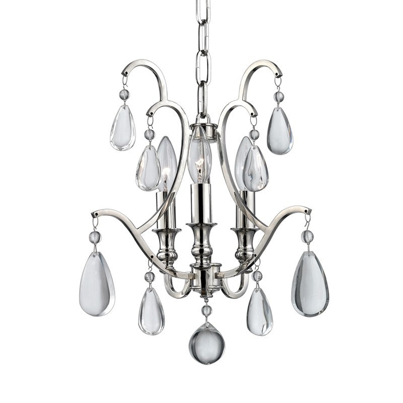 Hudson Valley 9303-PN Crawford Three Light Semi Flush Mount/Pendant, Polished Nickel (Discontinued)