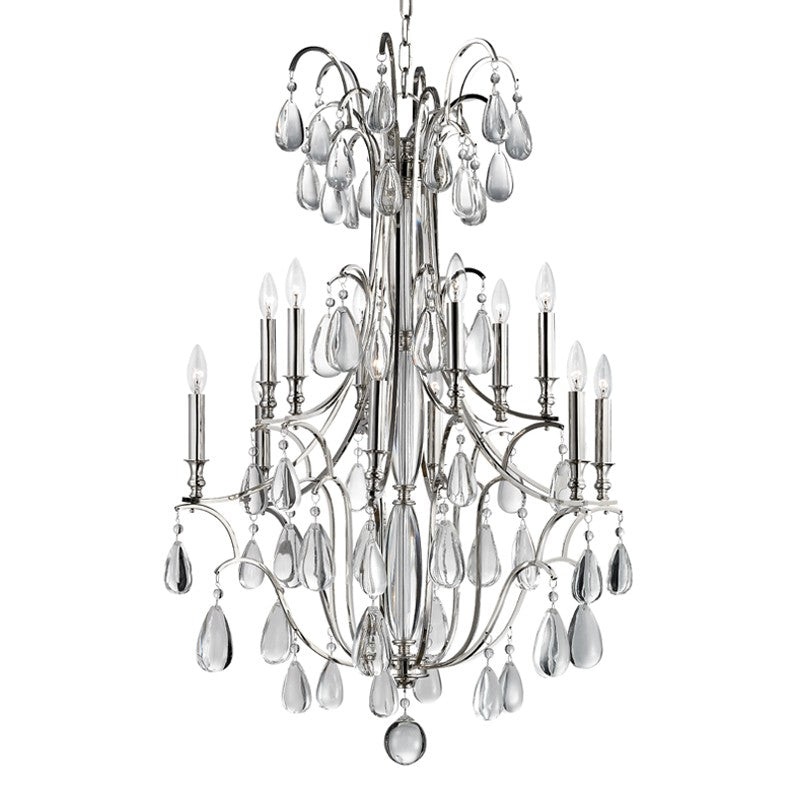 Hudson Valley 9329-PN Crawford 12 Light Chandelier, Polished Nickel (Discontinued)