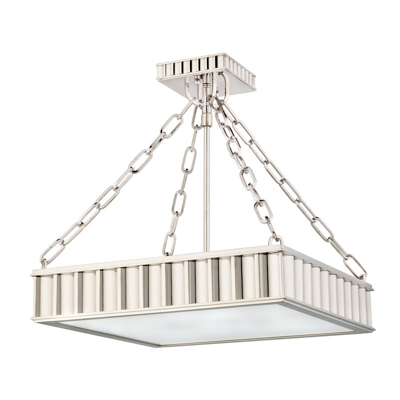 Hudson Valley 933-PN Middlebury Three Light Semi Flush Mount, Polished Nickel (Discontinued)