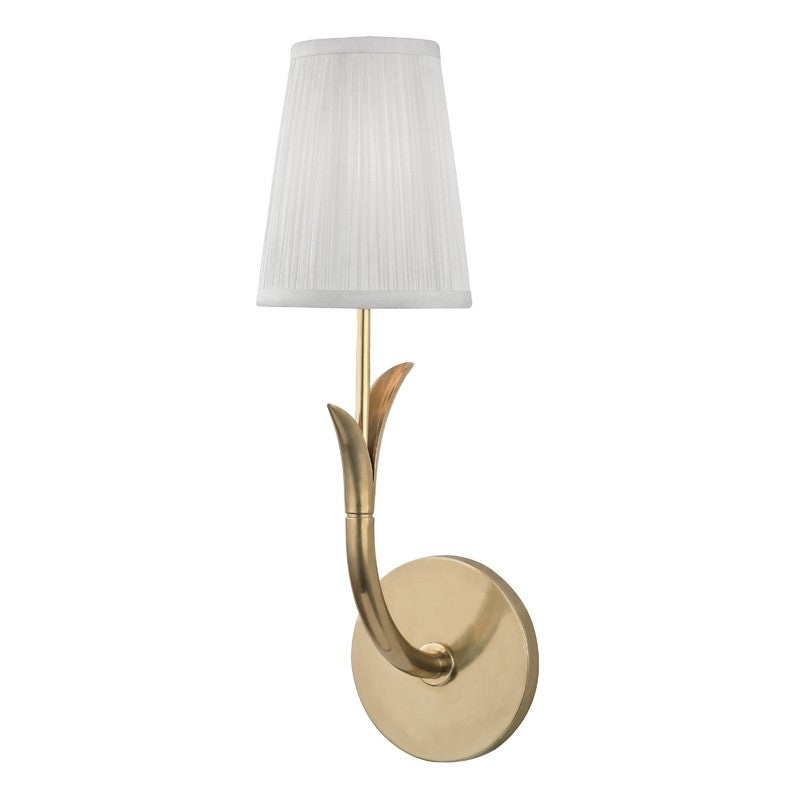 Hudson Valley 9401-AGB Deering One Light Wall Sconce, Aged Brass