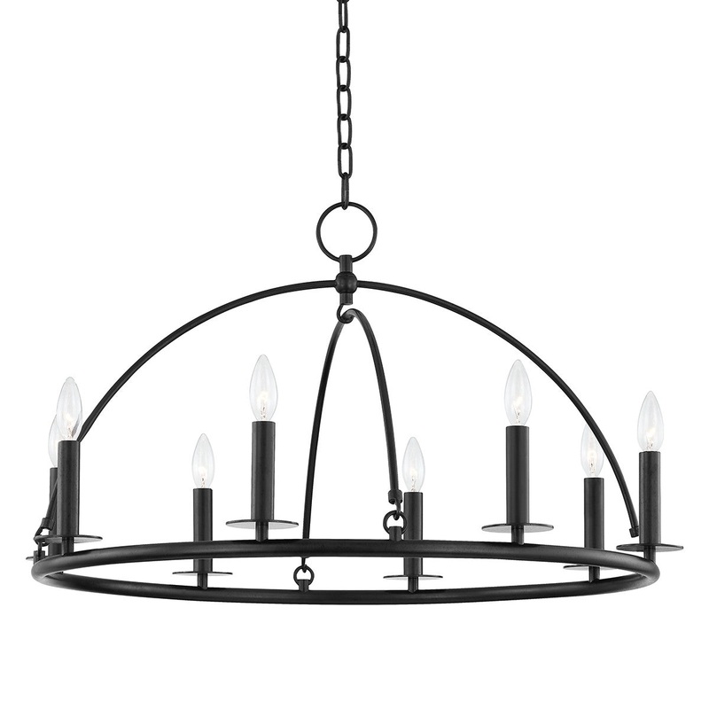 Hudson Valley 9532-AI Howell Eight Light Chandelier, Aged Iron