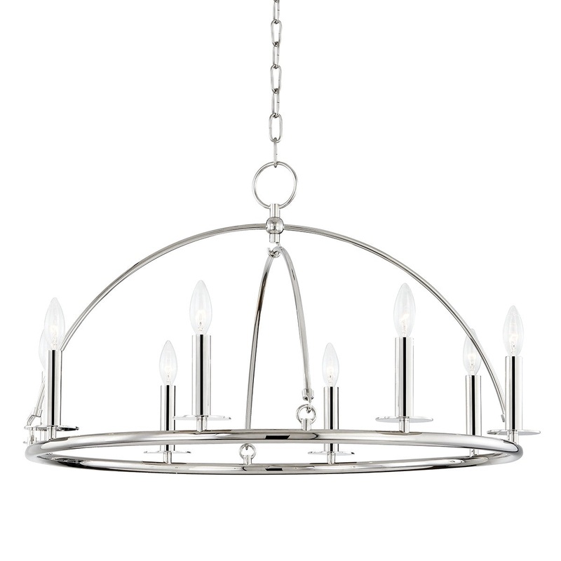 Hudson Valley 9532-PN Howell Eight Light Chandelier, Polished Nickel (Discontinued)