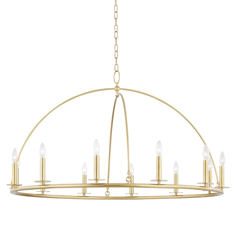 Hudson Valley 9547-AGB Howell 12 Light Chandelier, Aged Brass