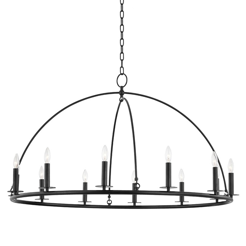 Hudson Valley 9547-AI Howell 12 Light Chandelier, Aged Iron