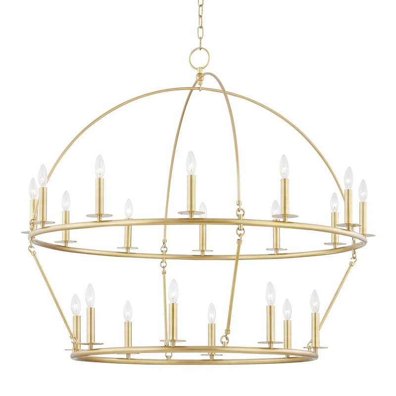 Hudson Valley 9549-AGB Howell 20 Light Chandelier, Aged Brass