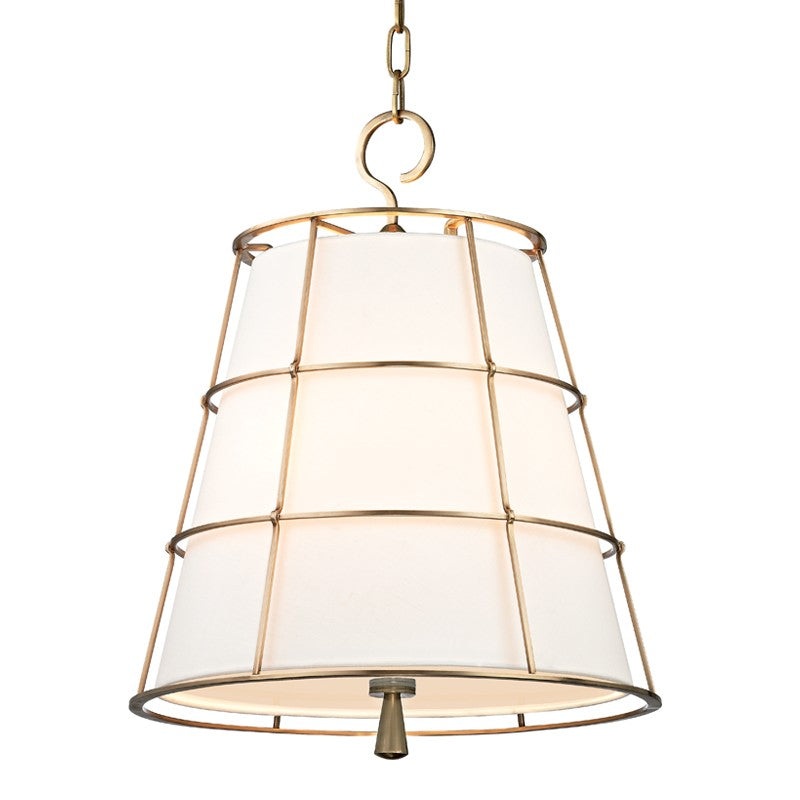 Hudson Valley 9818-AGB Savona Three Light Pendant, Aged Brass