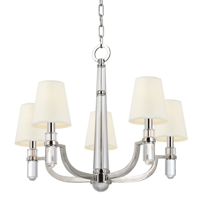 Hudson Valley 985-PN-WS Dayton Five Light Chandelier, Polished Nickel