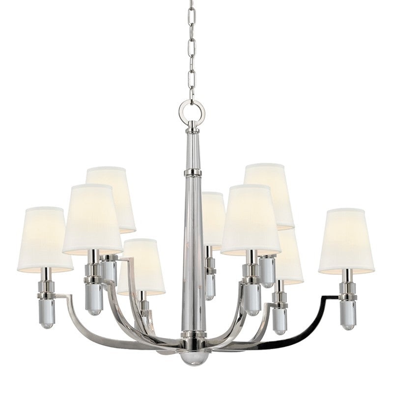 Hudson Valley 989-PN-WS Dayton Nine Light Chandelier, Polished Nickel
