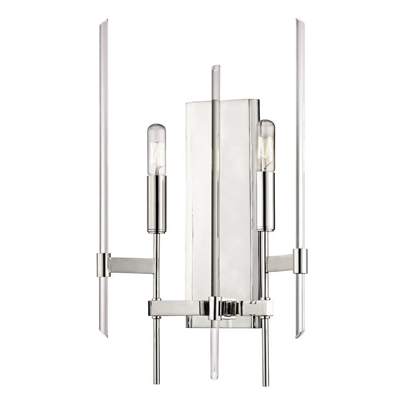Hudson Valley 9902-PN Bari Two Light Wall Sconce, Polished Nickel (Discontinued)
