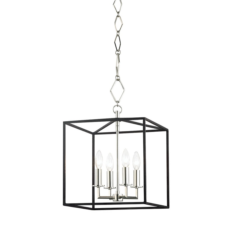 Hudson Valley BKO150-PN/BK Richie Four Light Pendant, Polished Nickel/Black (Discontinued)