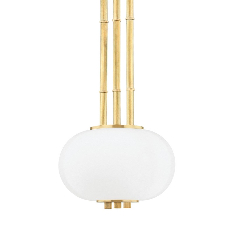 Hudson Valley KBS1356701A-AGB Palisade One Light Pendant, Aged Brass (Discontinued)