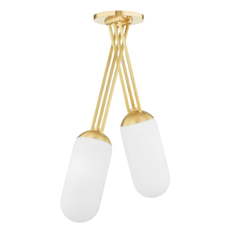 Hudson Valley KBS1356701D-AGB Palisade Two Light Pendant, Aged Brass (Discontinued)