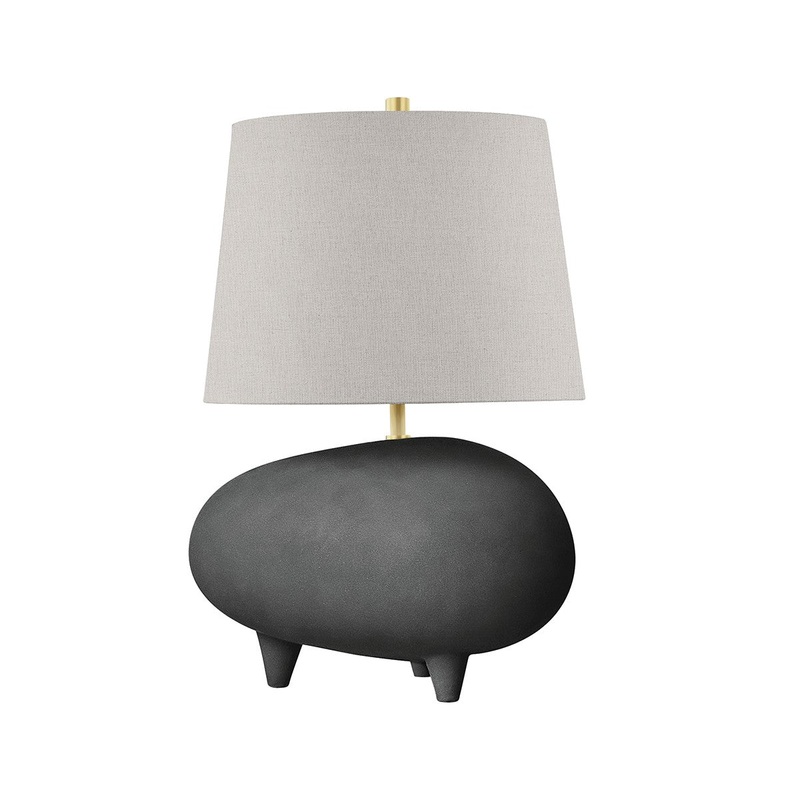 Hudson Valley KBS1423201A-AGB/MB Tiptoe One Light Table Lamp, Aged Brass/Matte Black