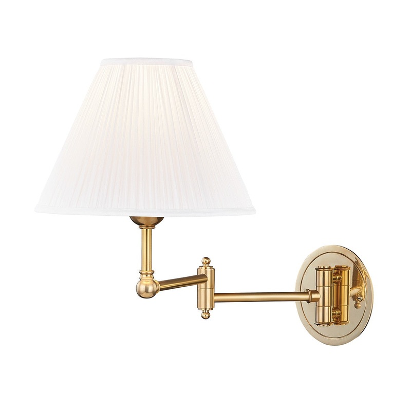 Hudson Valley MDS603-AGB Signature No.1 One Light Wall Sconce, Aged Brass