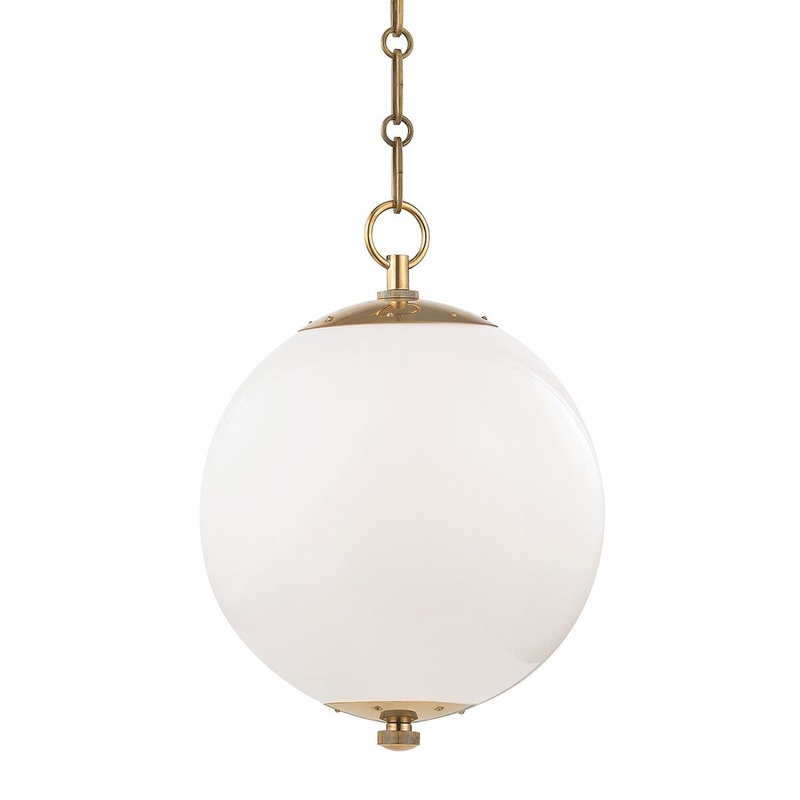 Hudson Valley MDS700-AGB Sphere No.1 One Light Pendant, Aged Brass