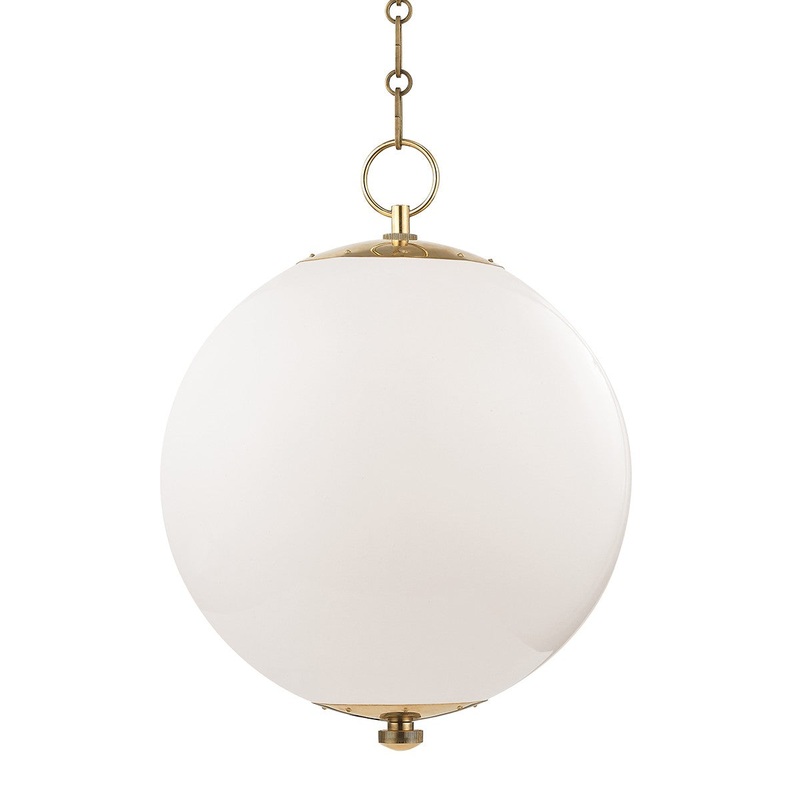Hudson Valley MDS701-AGB Sphere No.1 One Light Pendant, Aged Brass