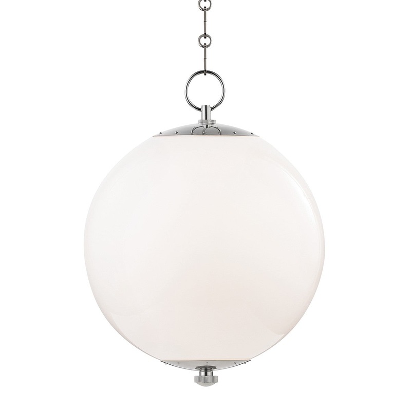 Hudson Valley MDS701-PN Sphere No.1 One Light Pendant, Polished Nickel