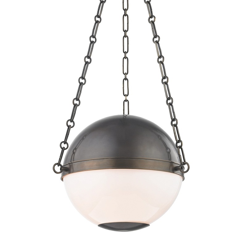 Hudson Valley MDS750-DB Sphere No.2 Two Light Pendant, Distressed Bronze