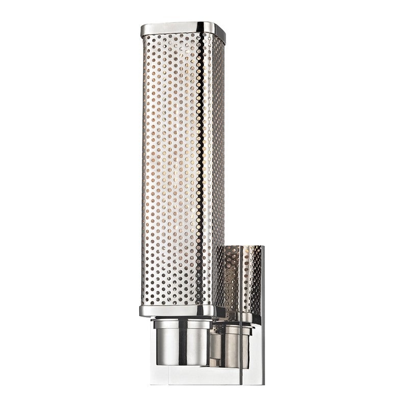 Hudson Valley 7031-PN Gibbs One Light Wall Sconce, Polished Nickel