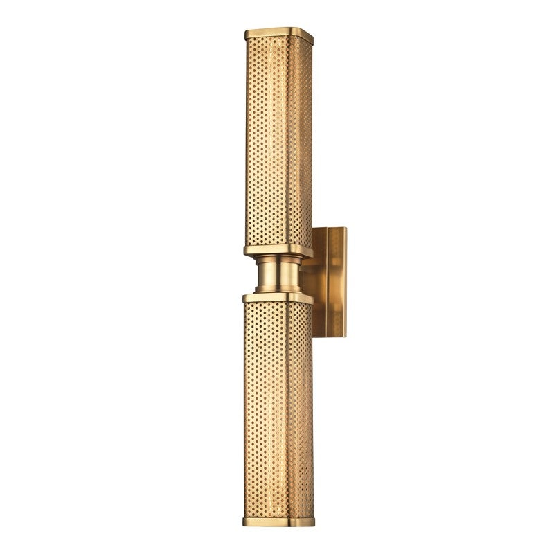 Hudson Valley 7032-AGB Gibbs Two Light Wall Sconce, Aged Brass