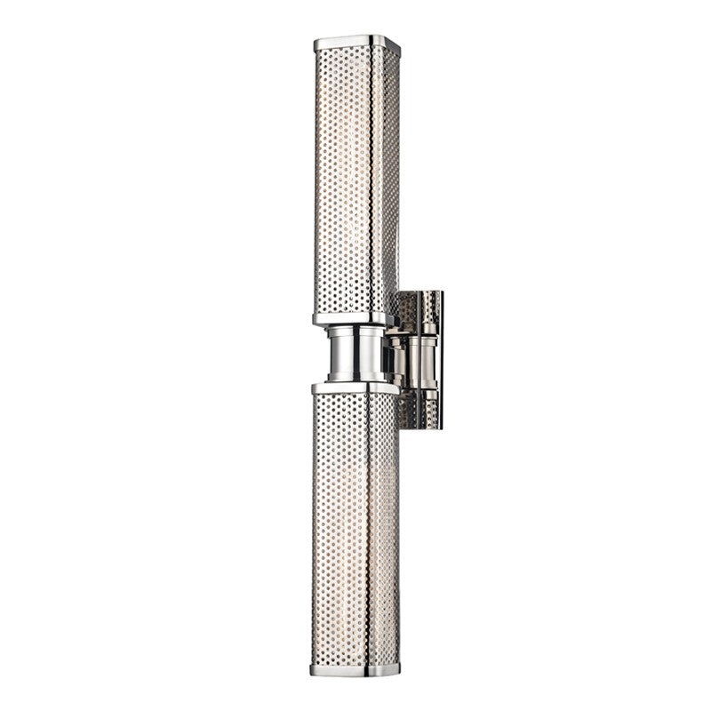 Hudson Valley 7032-PN Gibbs Two Light Wall Sconce, Polished Nickel