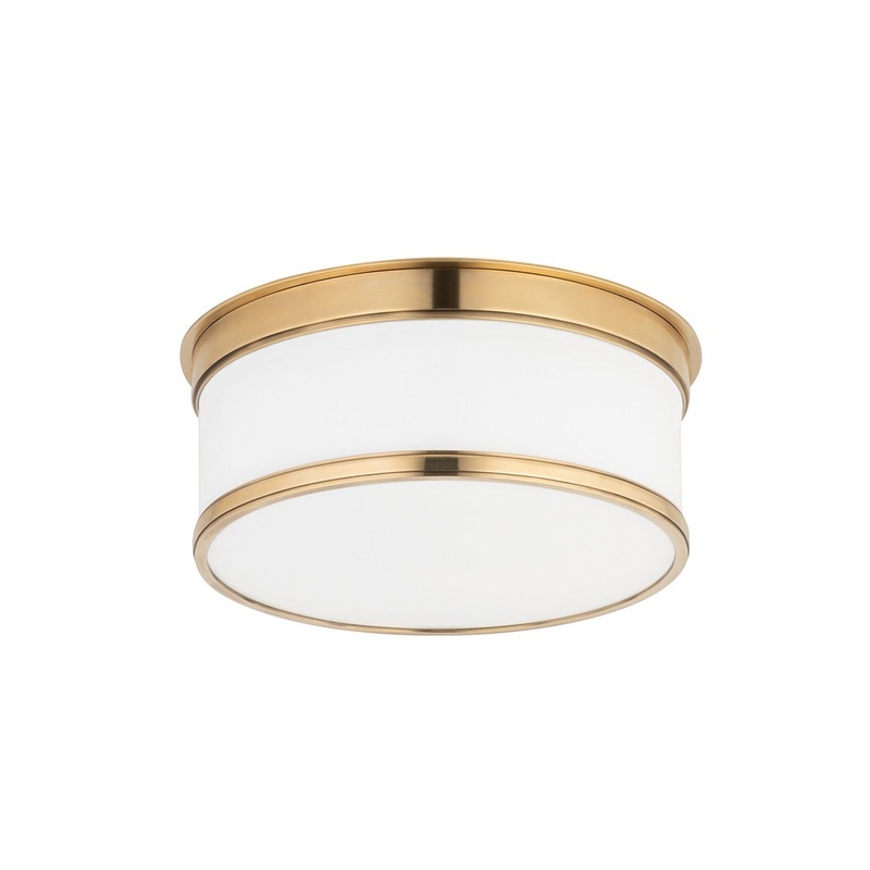 Hudson Valley 709-AGB Geneva One Light Flush Mount, Aged Brass