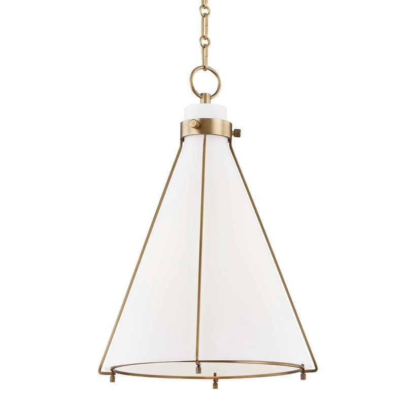 Hudson Valley 7316-AGB Eldridge One Light Pendant, Aged Brass