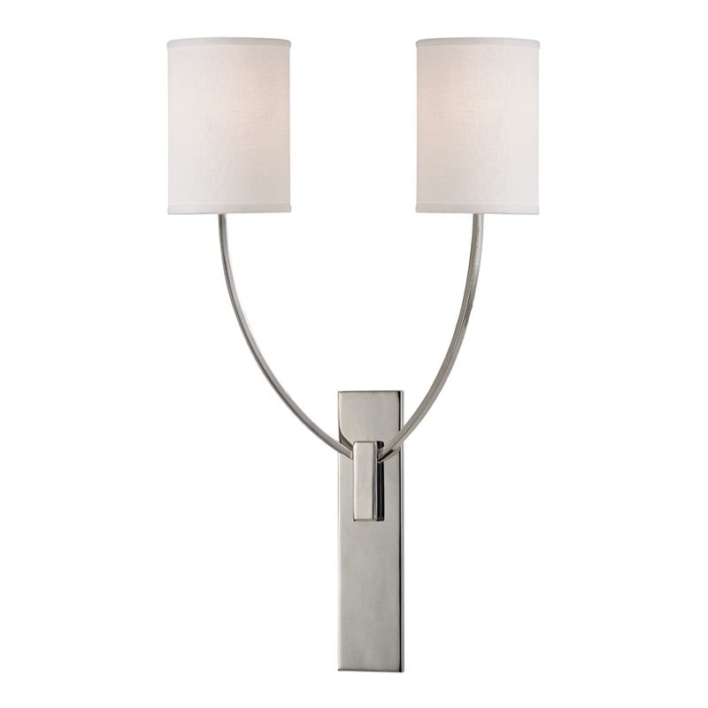 Hudson Valley 732-PN Colton Two Light Wall Sconce, Polished Nickel