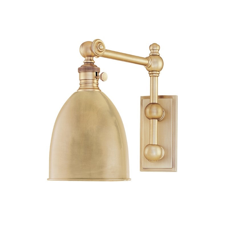 Hudson Valley 761-AGB Roslyn One Light Wall Sconce, Aged Brass