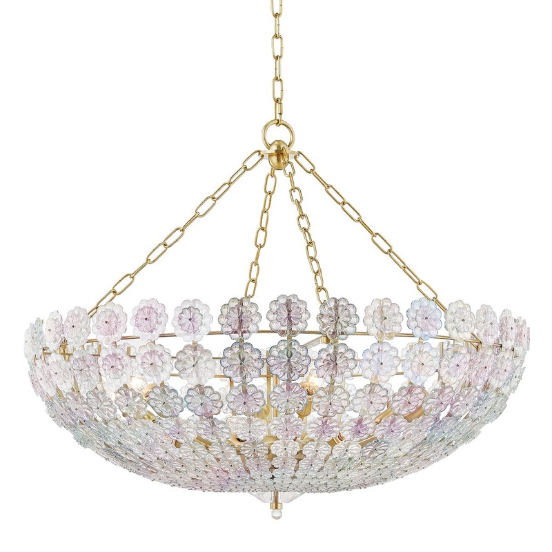 Hudson Valley 8234-AGB Floral Park 12 Light Chandelier, Aged Brass (Discontinued)