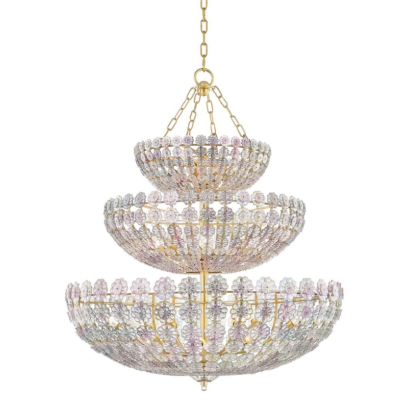 Hudson Valley 8239-AGB Floral Park 24 Light Chandelier, Aged Brass (Discontinued)