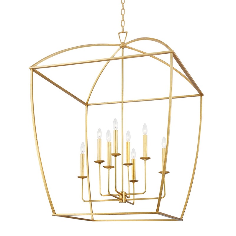 Hudson Valley 8334-GL Bryant Eight Light Pendant, Gold Leaf