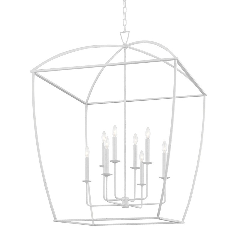 Hudson Valley 8334-WP Bryant Eight Light Pendant, White Plaster