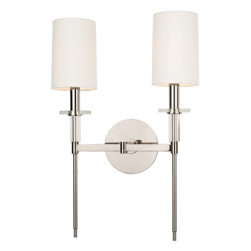 Hudson Valley 8512-PN Amherst Two Light Wall Sconce, Polished Nickel