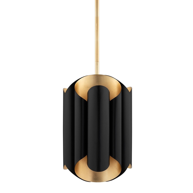 Hudson Valley 8513-GL/BK Banks Six Light Pendant, Gold Leaf/Black