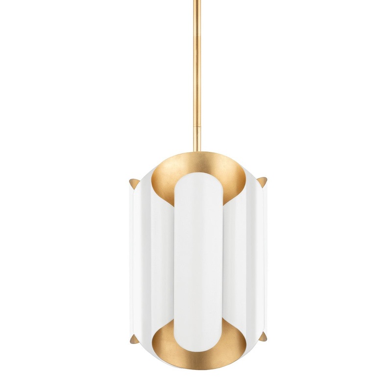 Hudson Valley 8513-GL/WH Banks Six Light Pendant, Gold Leaf/White