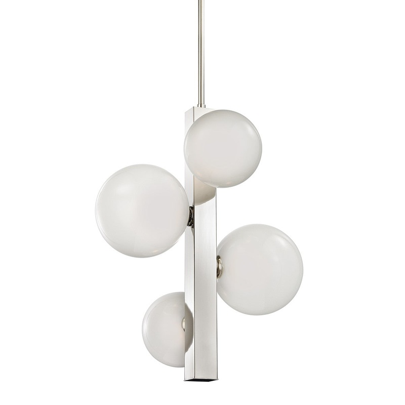 Hudson Valley 8704-PN Hinsdale Four Light Pendant, Polished Nickel (Discontinued)