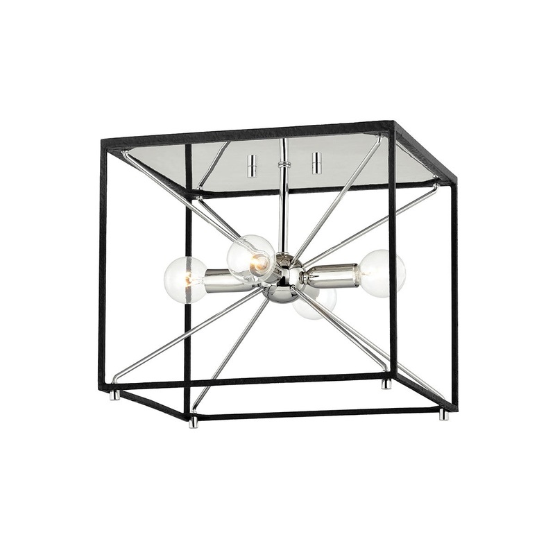 Hudson Valley 8910-PN/BK Glendale Four Light Chandelier, Polished Nickel/Black (Discontinued)